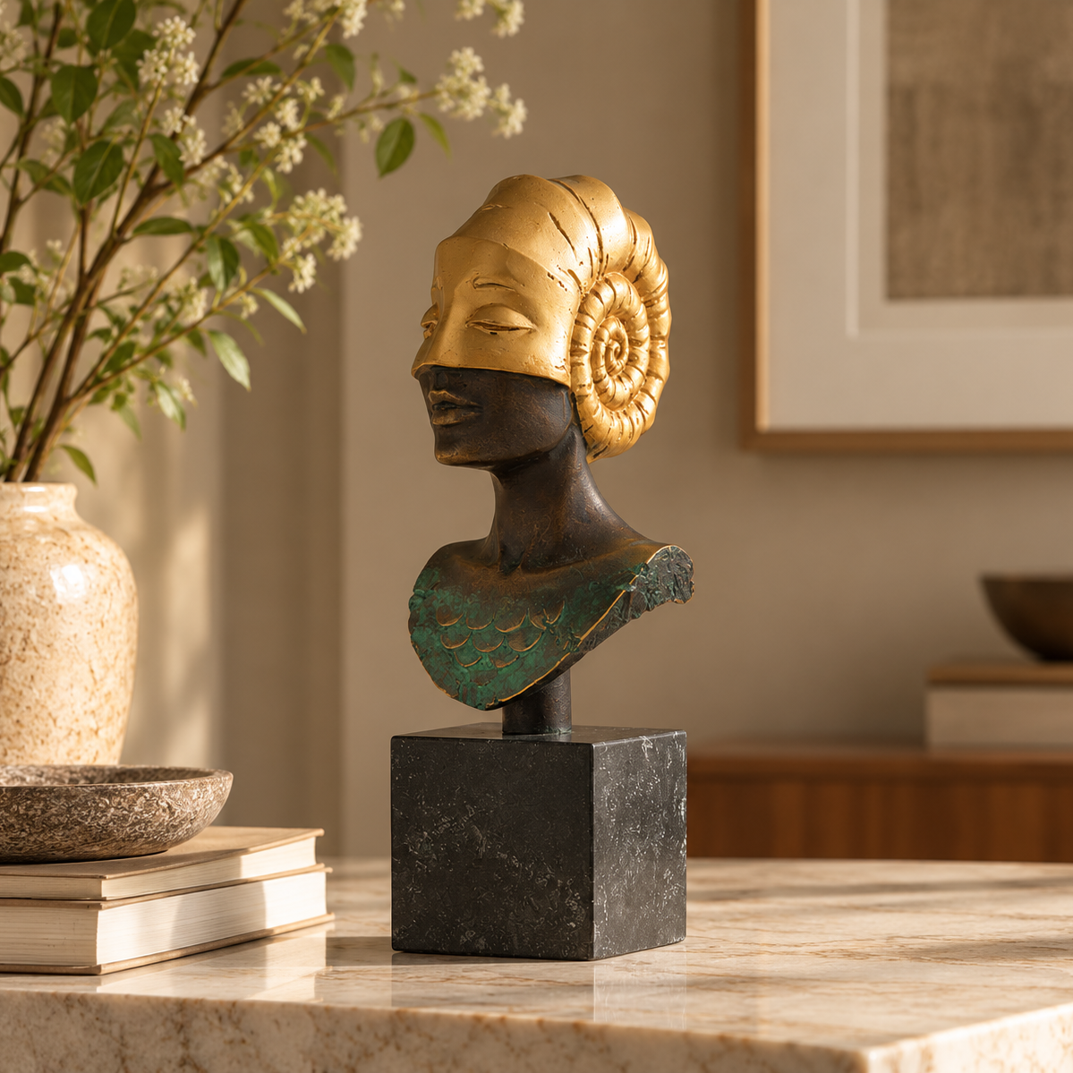 Michael Becker buste - Hoofd van de Ammoniet (27 cm)