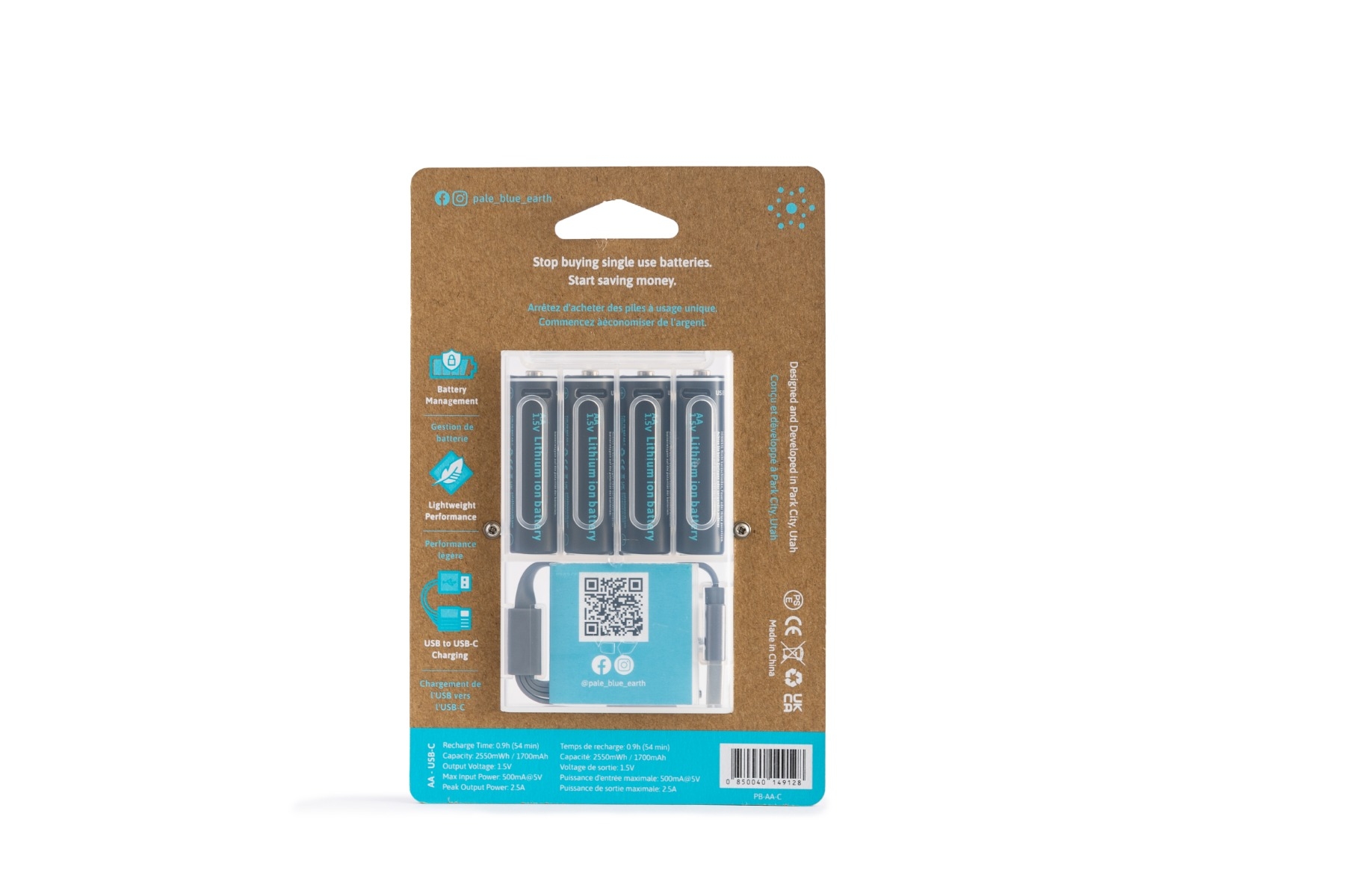 Pale Blue 4 Pack AA