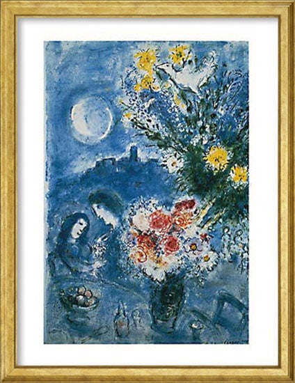 Marc Chagall schilderij - Avondherinnering (87 x 67 cm)