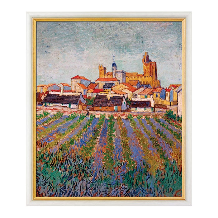 Vincent van Gogh schilderij - Gezicht op Saintes-Maries-de-la-Mer (68 x 98 cm)