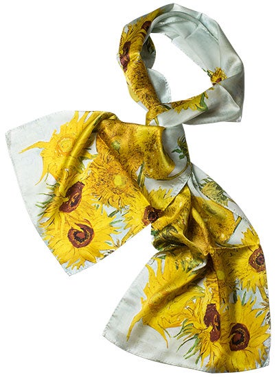 Van Gogh zijden sjaal - Zonnebloemen (175 x 33 cm)