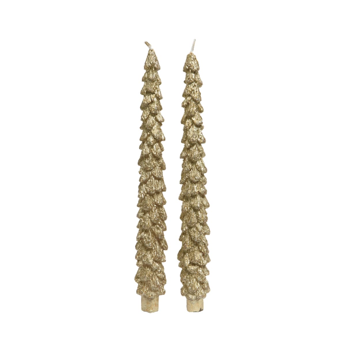 Kerstboomkaars goud (set van 2)