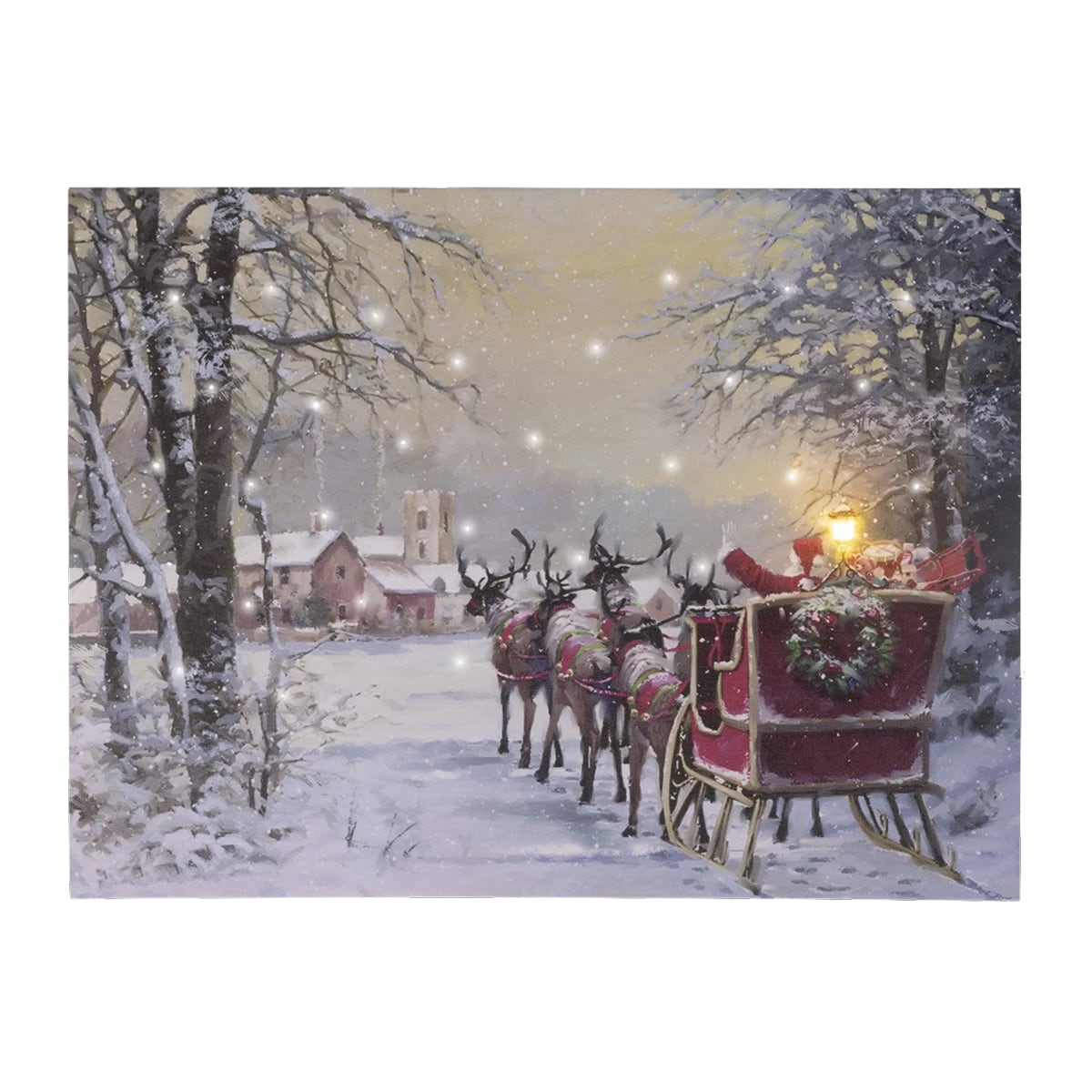 Schilderij - Kerstman op led-canvas