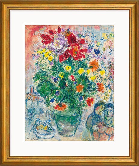 Marc Chagall schilderij - Bouquet de Renoncules (74,5 x 62,5 cm)