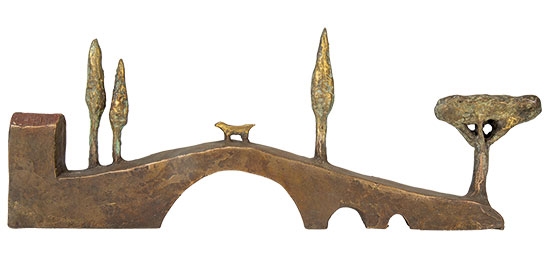 Hubert Lang sculptuur - Landschap van Toscane (brons)