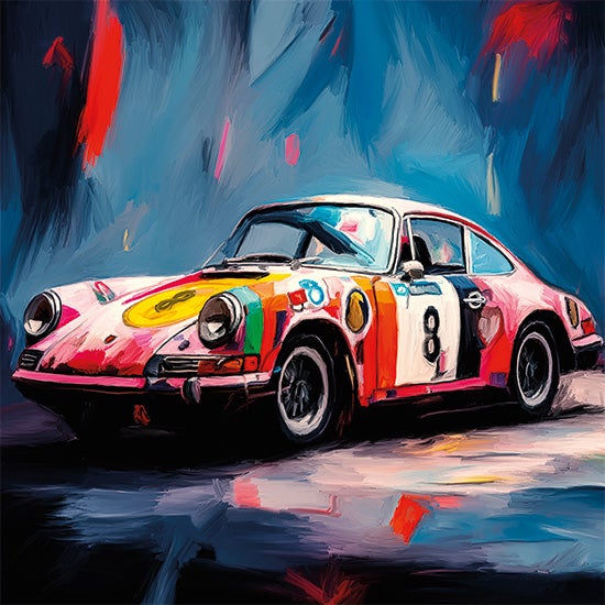 Holger Mühlbauer-Gardemin schilderij - Porsche 911 (80x80 cm)