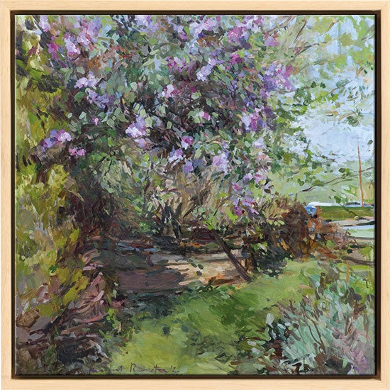 Margreet Boonstra schilderij - Sering op het hek (60 x 60 cm)