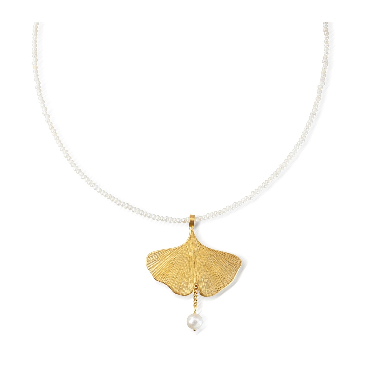 Ketting Petra Waszak Ginkgo met Gekweekte Parels