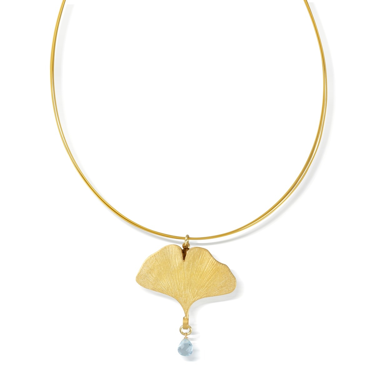 Ketting Petra Waszak Ginkgo met Wit Kristalglas