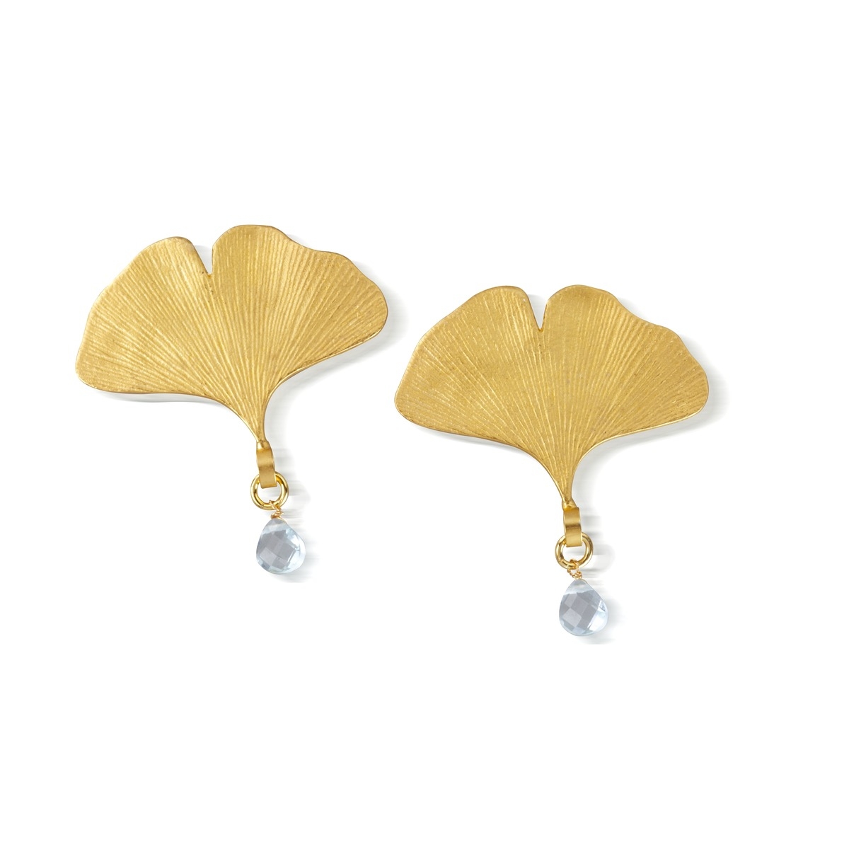 Oorstekers Petra Waszak Ginkgo met Wit Kristalglas