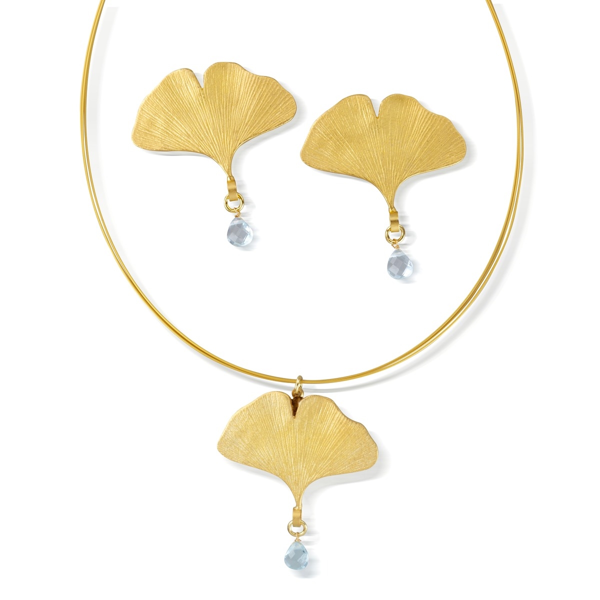 Sieradenset Petra Waszak Ginkgo met Wit Kristalglas