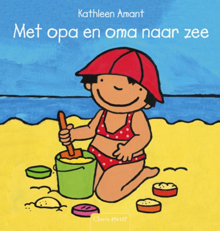 Anna met oma en opa aan zee