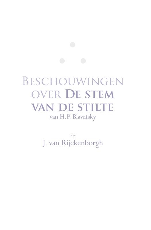 Beschouwingen over De Stem van de Stilte van H.P. Blavatsky