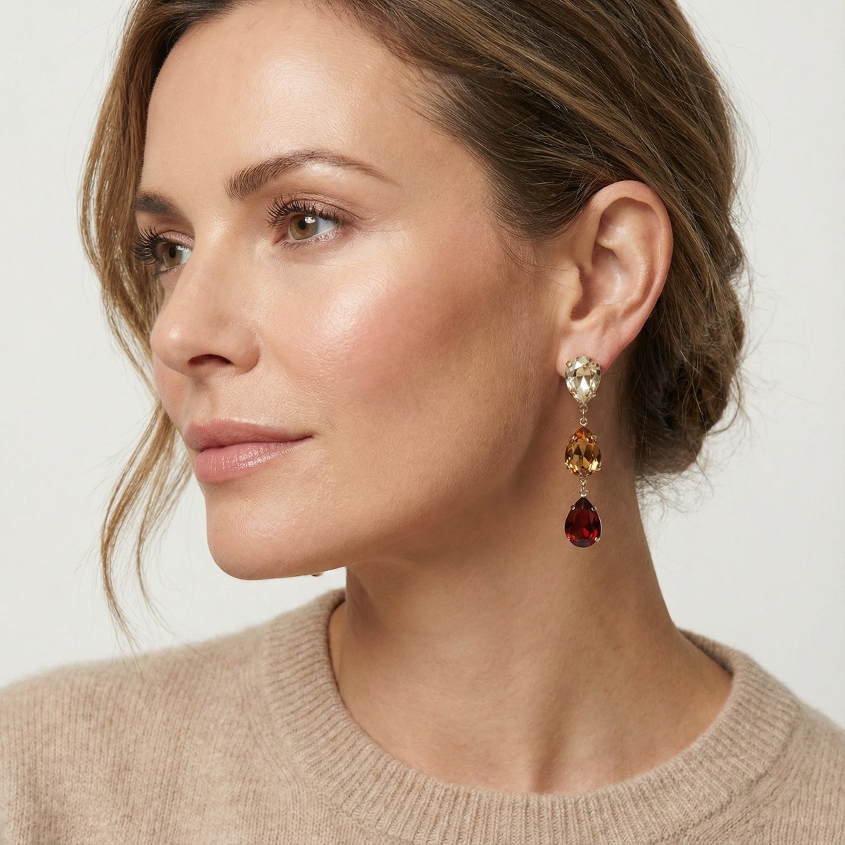Oorbellen Triple Drop Topaz