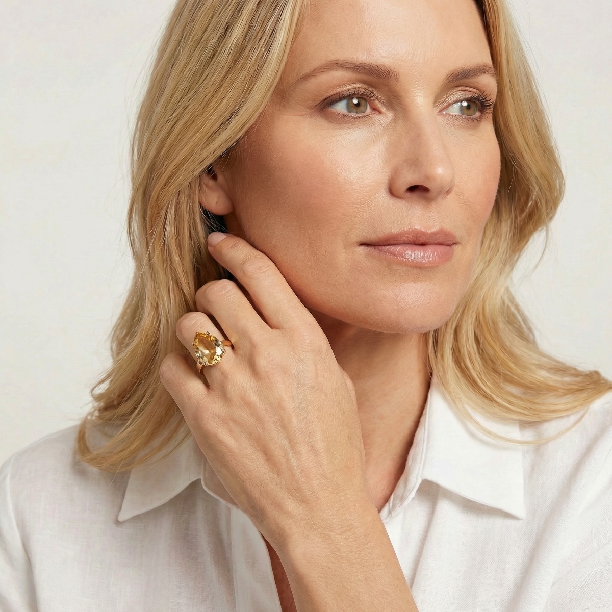 Ring Classic Drop Light Topaz