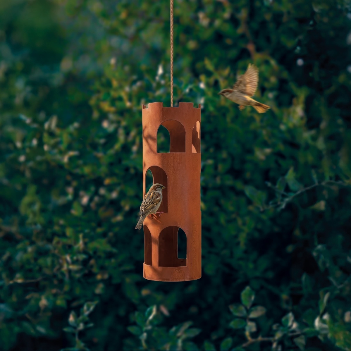 Luchtkastelen vogelhuis hangend