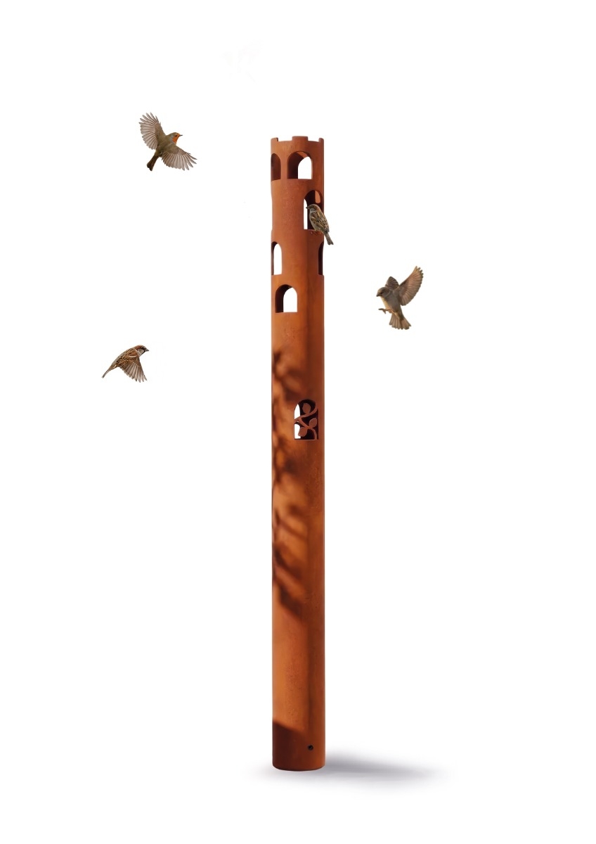 Luchtkastelen vogelhuis staand