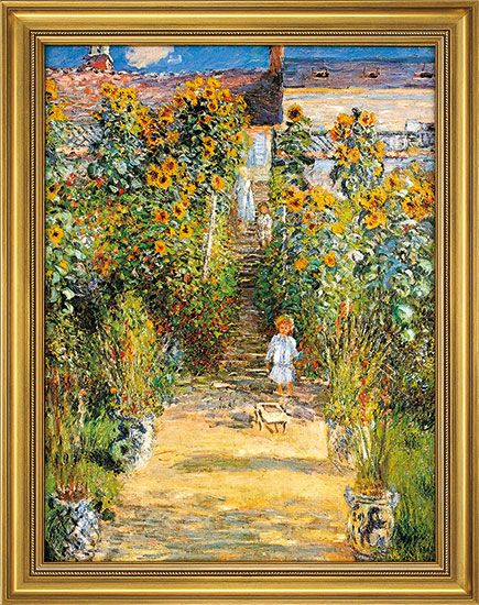 Schilderij Claude Monet - De Tuin Van Monet In Vétheuil (44 x 34 cm)