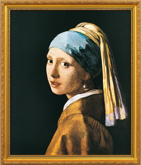 Johannes Vermeer schilderij - Meisje met de parel (67,5 x 57,5 cm)