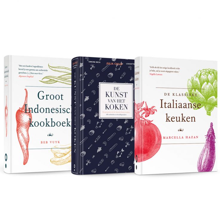 Set van 3 klassieke kookboeken