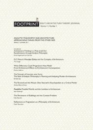 Footprint 20 analytic philosophy and architecture spring/summer 2017