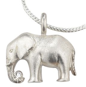 Christiane Wendt ketting - Gelukkige olifant (zilver)