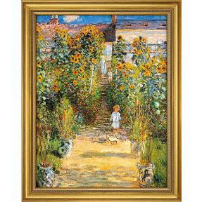 Claude Monet schilderij - De Tuin Van Monet In Vétheuil (44 x 34 cm)