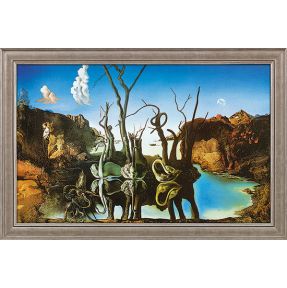 Salvador Dalí schilderij - Zwanen reflecteren olifanten (54 x 81 cm)