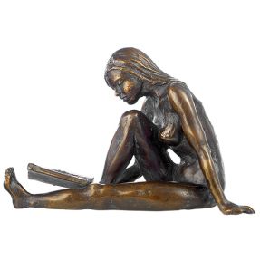 Birgit Stauch sculptuur - Lezende vrouw (12 cm)