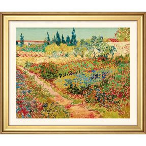 Vincent van Gogh schilderij - Bloeiende tuin met pad (37 x 44 cm)