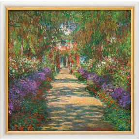 Claude Monet schilderij - Tuin in Giverny (64,5 x 65,5 cm)