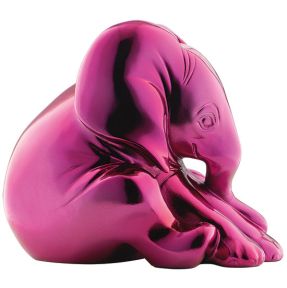 Jagna Weber sculptuur - Kleine olifant metallic roze (19,5 cm) 