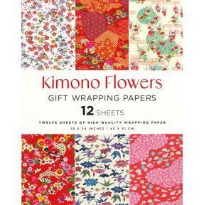 Kimono Flowers Gift Wrapping Papers - 12 sheets