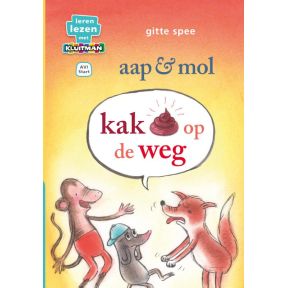 aap en mol. kak op de weg