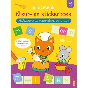 Reuzeleuk kleur- en stickerboek - Allereerste woorden vormen (5-6 j.)