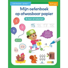 Mijn oefenboek op afwasbaar papier Ik leer al rekenen 6-7 jaar