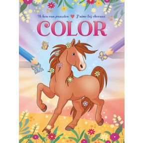 Ik hou van paarden kleurblok / J'aime les chevaux bloc de coloriage