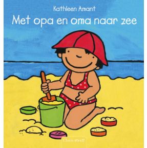 Anna met oma en opa aan zee