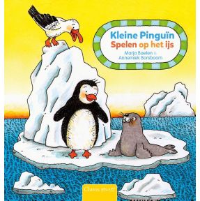 Kleine Pinguïn. Spelen op het ijs