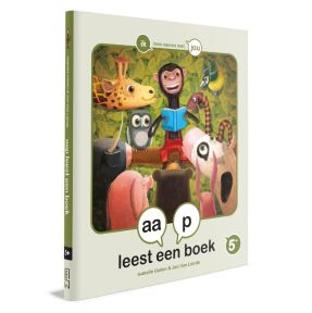 aap leest een boek