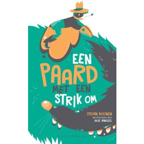 Een paard met een strik om