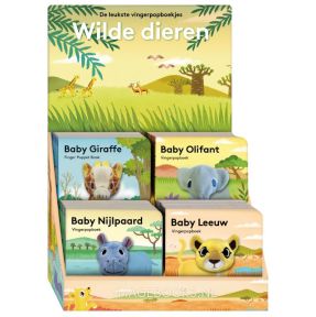 Display Vingerpopboekjes Wilde dieren 4T x 4E