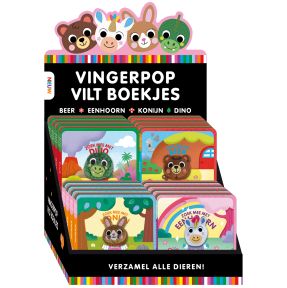 Display Kijk, voel & vind vingerpop viltboekjes 4 x 4 ex.