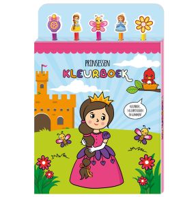 Kleurboek met 5 potloden en gummen - Prinsessen