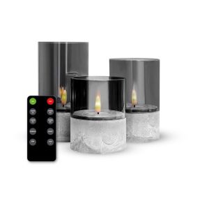 LED Stone Look Glass Candles