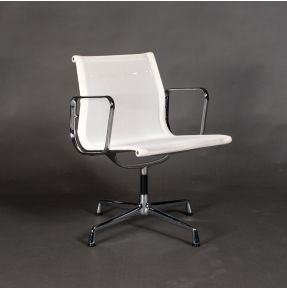 Eetkamerstoel - Vitra EA108 wit netweave chroom