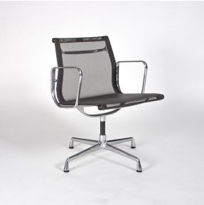 Eetkamerstoel - Vitra EA108 antraciet netweave gepolijst aluminium