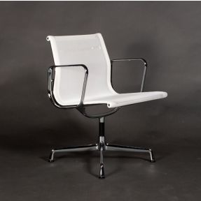 Eetkamerstoel - Vitra EA107 wit netweave chroom 