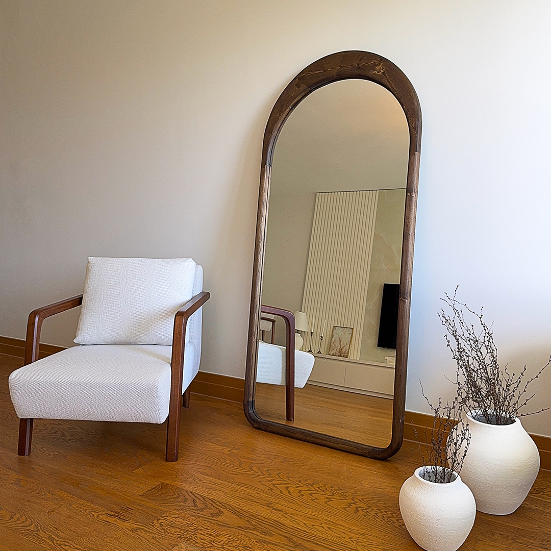 Staande spiegel met houten frame - 180x80 cm