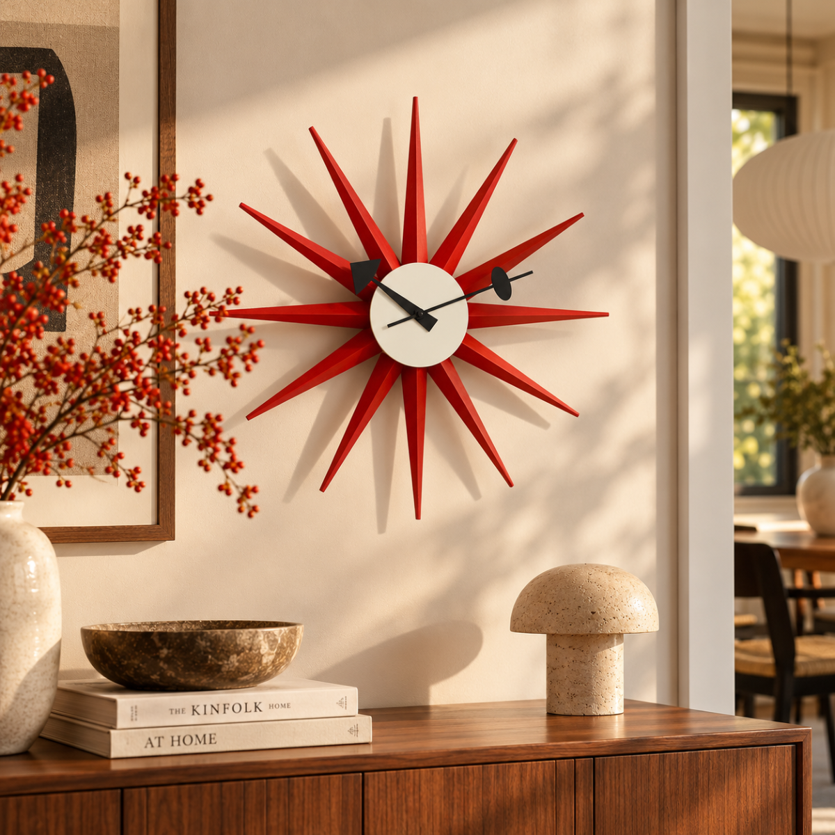 Sunburst wandklok
